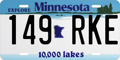 MN license plate 149RKE