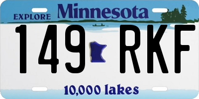 MN license plate 149RKF