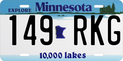 MN license plate 149RKG