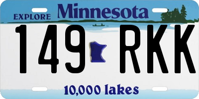 MN license plate 149RKK