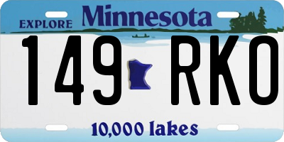 MN license plate 149RKO
