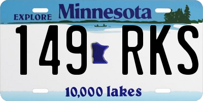 MN license plate 149RKS
