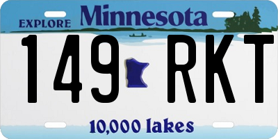 MN license plate 149RKT