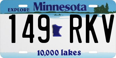 MN license plate 149RKV