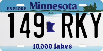 MN license plate 149RKY