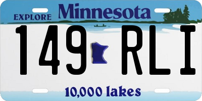 MN license plate 149RLI