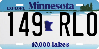 MN license plate 149RLO