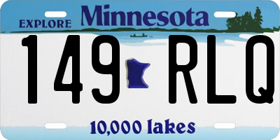 MN license plate 149RLQ