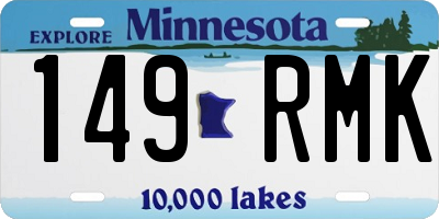 MN license plate 149RMK