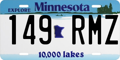 MN license plate 149RMZ
