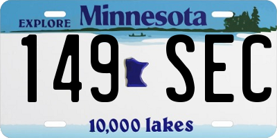 MN license plate 149SEC