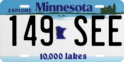 MN license plate 149SEE