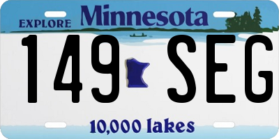MN license plate 149SEG