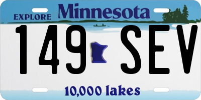 MN license plate 149SEV