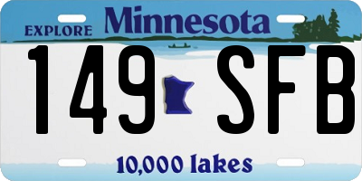 MN license plate 149SFB