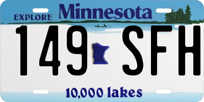 MN license plate 149SFH