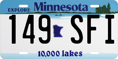 MN license plate 149SFI