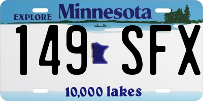 MN license plate 149SFX