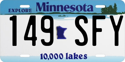 MN license plate 149SFY