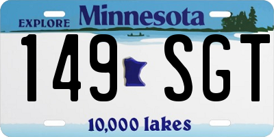 MN license plate 149SGT