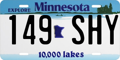 MN license plate 149SHY