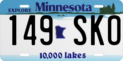 MN license plate 149SKO