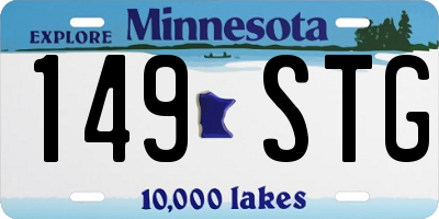 MN license plate 149STG