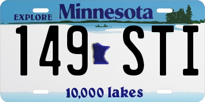 MN license plate 149STI