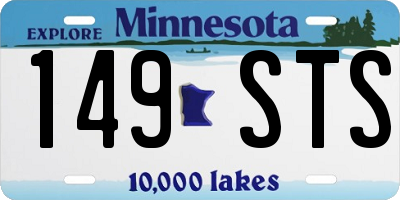 MN license plate 149STS