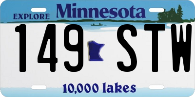 MN license plate 149STW