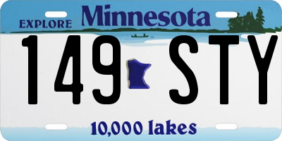 MN license plate 149STY