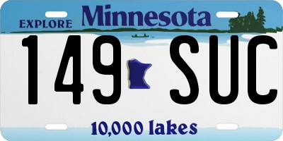 MN license plate 149SUC