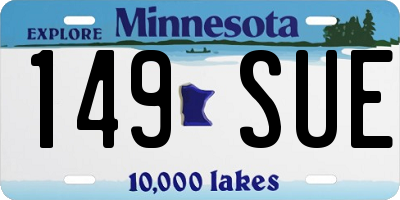 MN license plate 149SUE