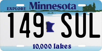 MN license plate 149SUL