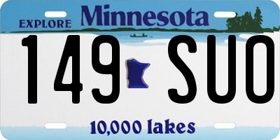 MN license plate 149SUO