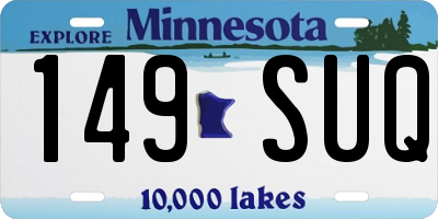 MN license plate 149SUQ