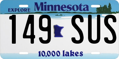 MN license plate 149SUS