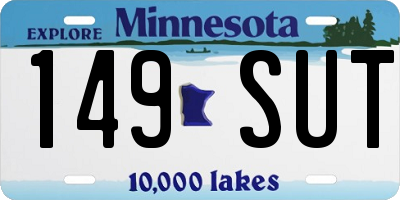 MN license plate 149SUT