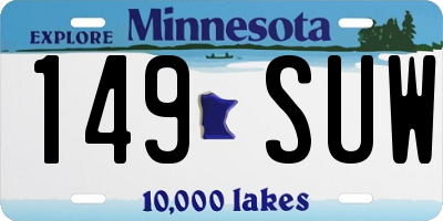 MN license plate 149SUW