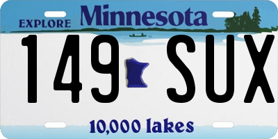 MN license plate 149SUX