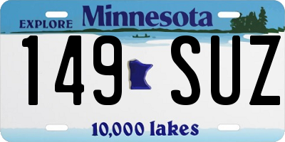 MN license plate 149SUZ