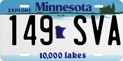 MN license plate 149SVA