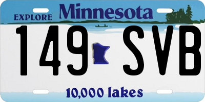 MN license plate 149SVB