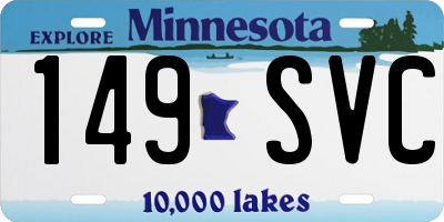 MN license plate 149SVC