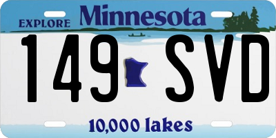 MN license plate 149SVD