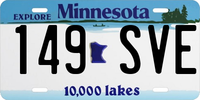 MN license plate 149SVE