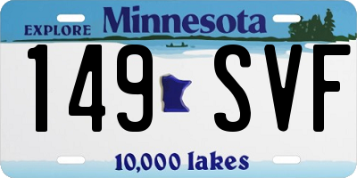 MN license plate 149SVF