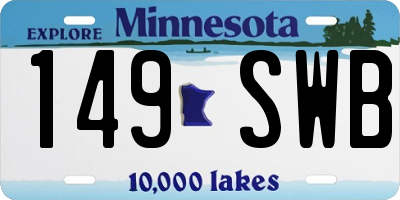 MN license plate 149SWB