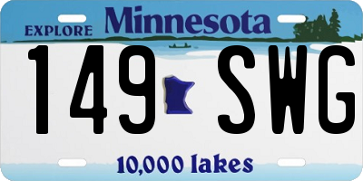 MN license plate 149SWG