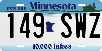 MN license plate 149SWZ